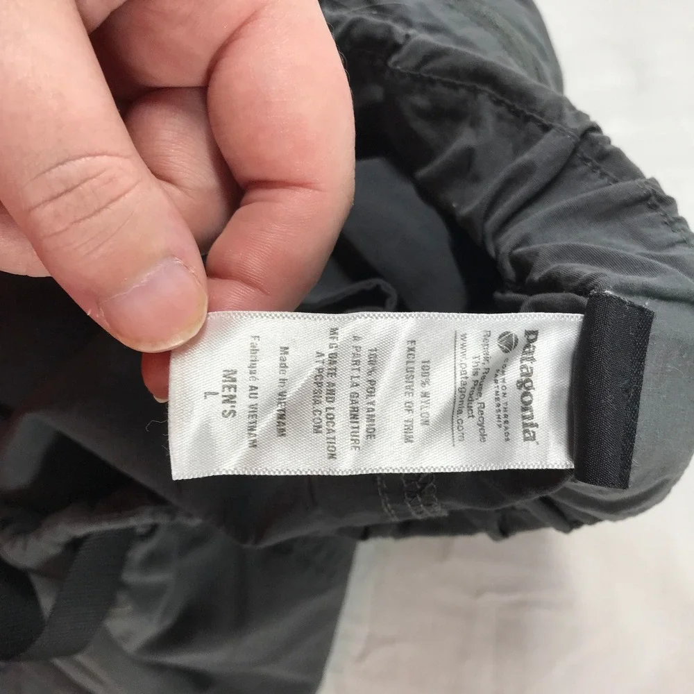 Patagonia Mens Gi III Hiking Pants Charcoal Grey Nylon Belted Large